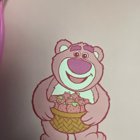 Loungefly Disney Parks Toy Story Lotso Bear Mini Backpack Scented 🍓NWT 2025 - Picture 13 of 15